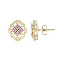 9K Ceylon Pink Sapphire Gold Earrings