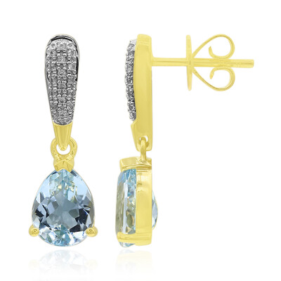 9K Medina Aquamarine Gold Earrings