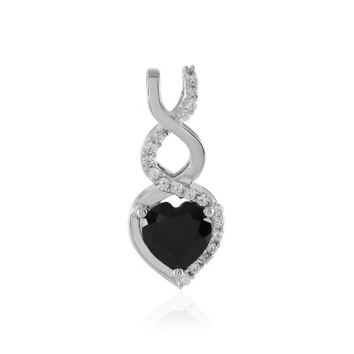 Black Spinel Silver Pendant