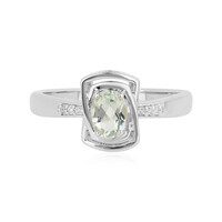 Green Amethyst Silver Ring