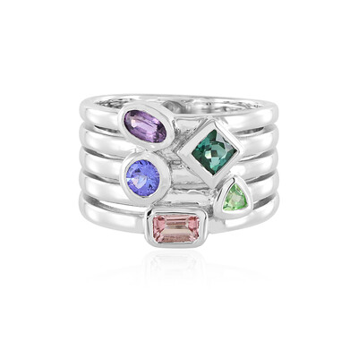 Unheated Ceylon Purple Sapphire Silver Ring (Adela Silber)