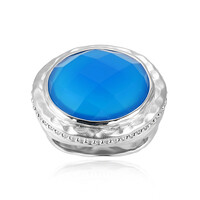 Blue Agate Silver Ring