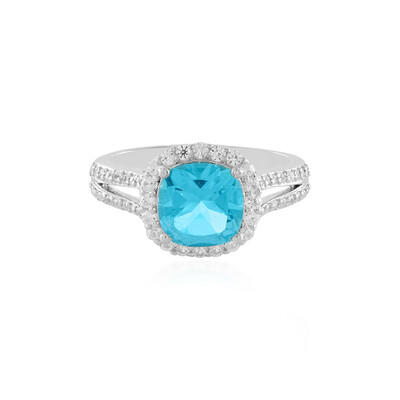 Paraiba Color Topaz Silver Ring