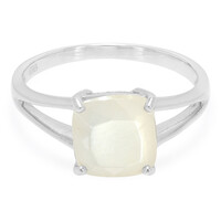 White Moonstone Silver Ring