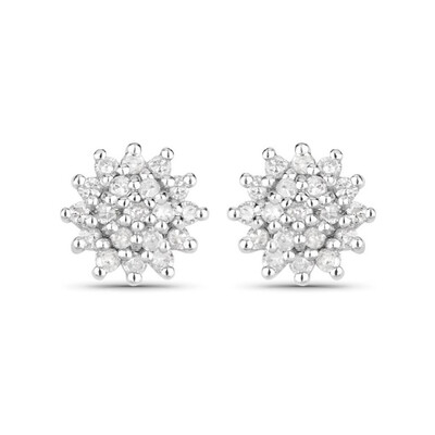 I3 (J) Diamond Silver Earrings