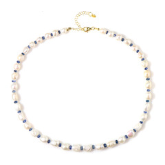 White Freshwater Pearl Silver Necklace (Riya)