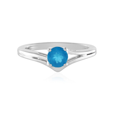 Neon Blue Apatite Silver Ring