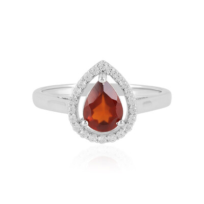 Hessonite Garnet Silver Ring