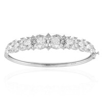 White Topaz Silver Bangle