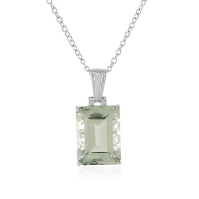 Green Amethyst Silver Necklace