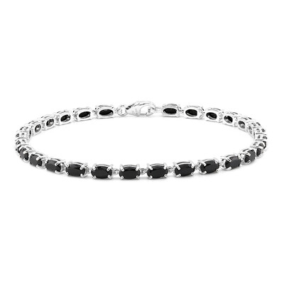 Black Spinel Silver Bracelet