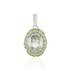 Green Amethyst Silver Pendant