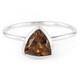 Cognac Quartz Silver Ring