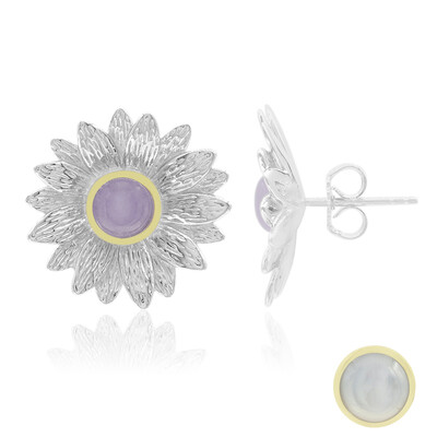 Lavender Jade Silver Earrings (MONOSONO COLLECTION)