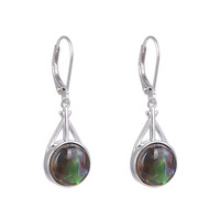 Ammolite Silver Earrings