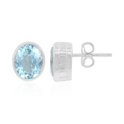 Sky Blue Topaz Silver Earrings (MONOSONO COLLECTION)