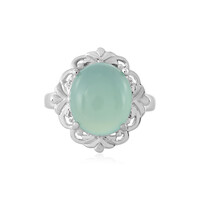 Aqua Chalcedony Silver Ring