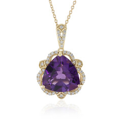 14K Uruguayan Amethyst Gold Necklace (AMAYANI)