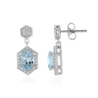 Sky Blue Topaz Silver Earrings