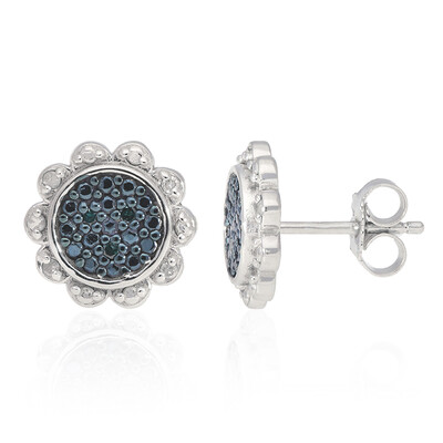 PK Blue Diamond Silver Earrings