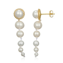 White Freshwater Pearl Silver Earrings