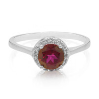 Cherry Topaz Silver Ring