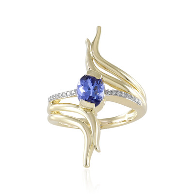 9K AAA Tanzanite Gold Ring (de Melo)