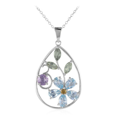 Sky Blue Topaz Silver Necklace