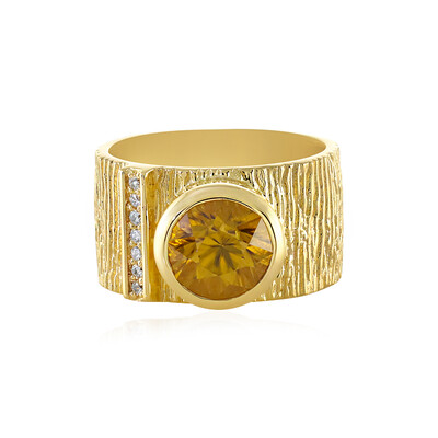 Yellow Zircon Silver Ring