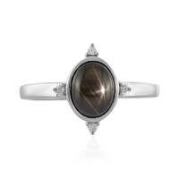 Black Star Sapphire Silver Ring