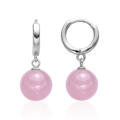 Rose Quartz Silver Earrings