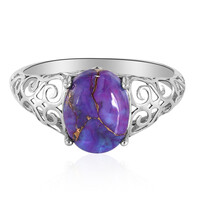 Purple Copper Turquoise Silver Ring