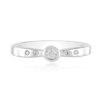 I2 (H) Diamond Silver Ring