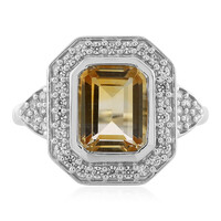 Bi Colour Citrine Silver Ring