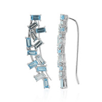 Swiss Blue Topaz Silver Earrings