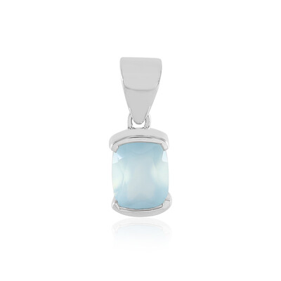 Aqua Chalcedony Silver Pendant