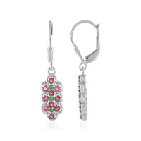 Nigerian Pink Tourmaline Silver Earrings