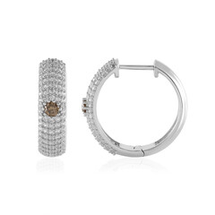 I2 Champagne Diamond Silver Earrings (de Melo)