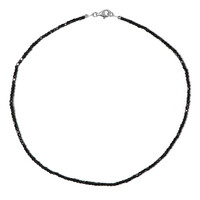 Black Spinel Silver Necklace