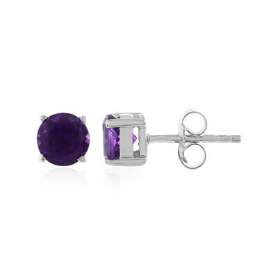 Zambian Amethyst Silver Earrings