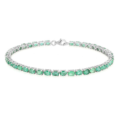 Zambian Emerald Silver Bracelet