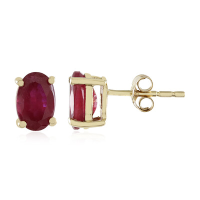 9K Madagascar Ruby Gold Earrings