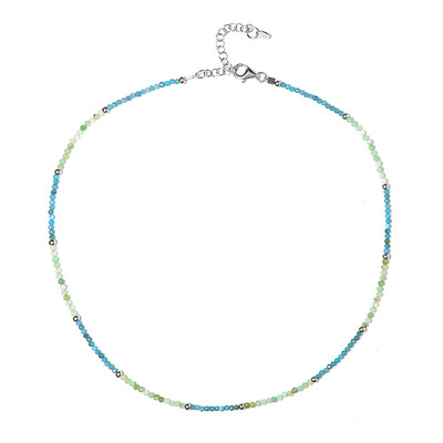 Neon Blue Apatite Silver Necklace