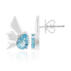 Blue Apatite Silver Earrings (Pallanova)