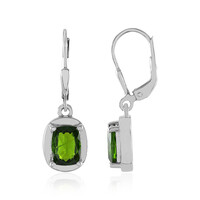 Russian Diopside Silver Earrings