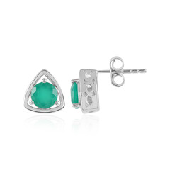 Green Onyx Silver Earrings