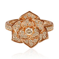 9K SI1 Argyle Rose De France Diamond Gold Ring