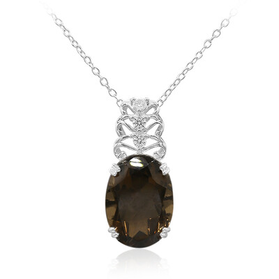 Smoky Quartz Silver Necklace