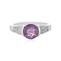 Purple Fluorite Silver Ring