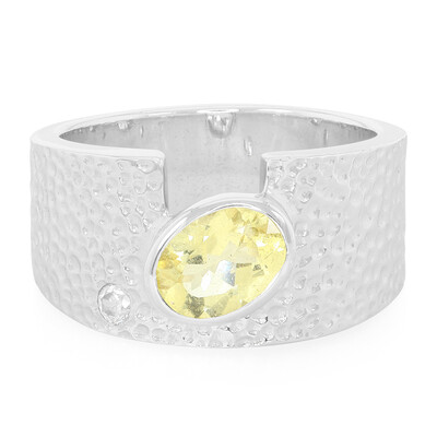 Yellow Beryl Silver Ring